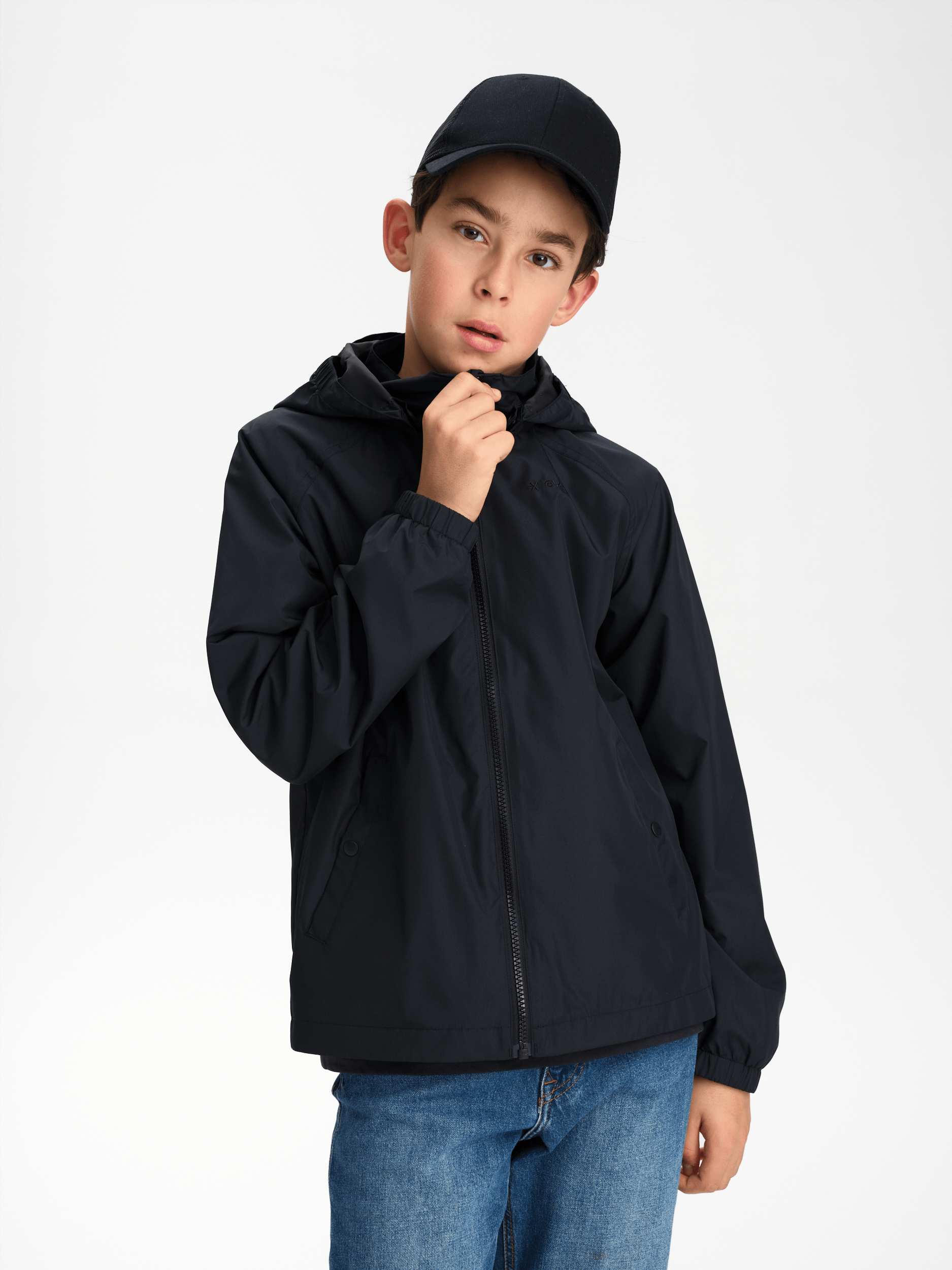 KARCAL JACKE SCHWARZ - JUNIOR Everest Allwetterjacke