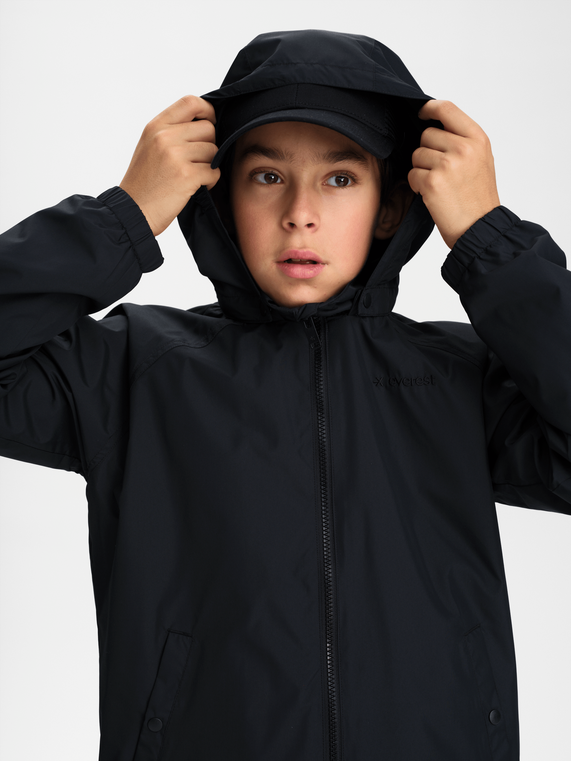 KARCAL JACKE SCHWARZ - JUNIOR Everest Allwetterjacke