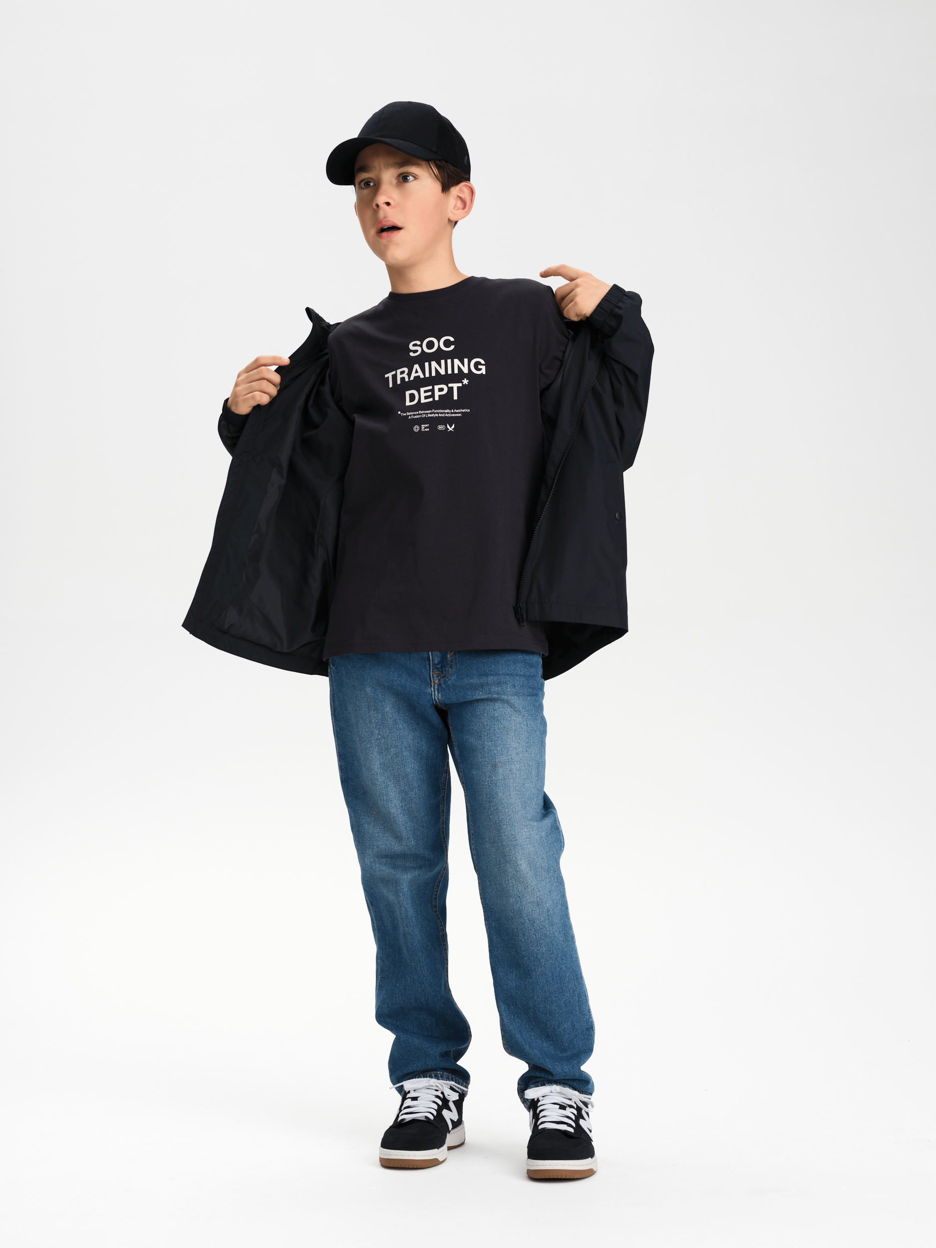 KARCAL JACKE SCHWARZ - JUNIOR Everest Allwetterjacke