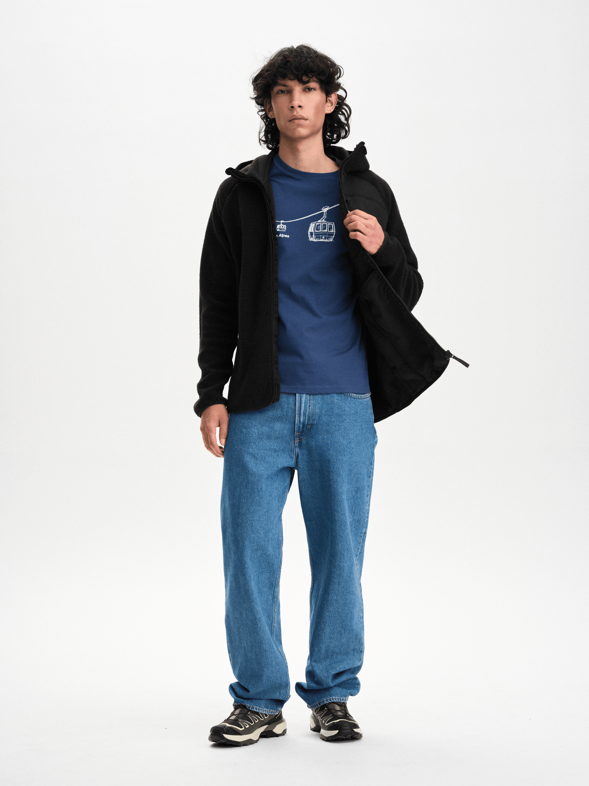 PILE HOOD RETRO BLACK Everest Pile Fleece