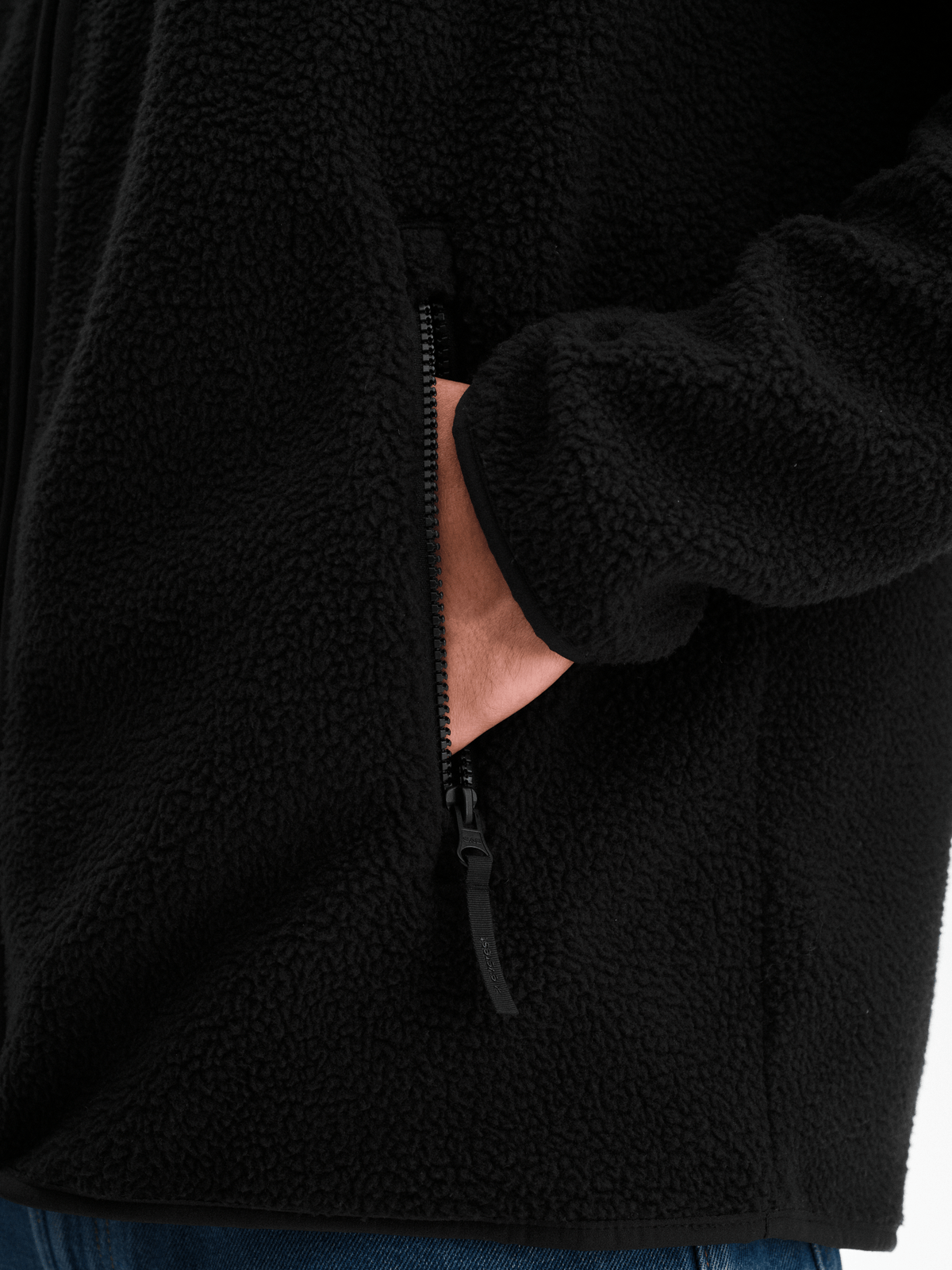 PILE HOOD RETRO BLACK Everest Pile Fleece