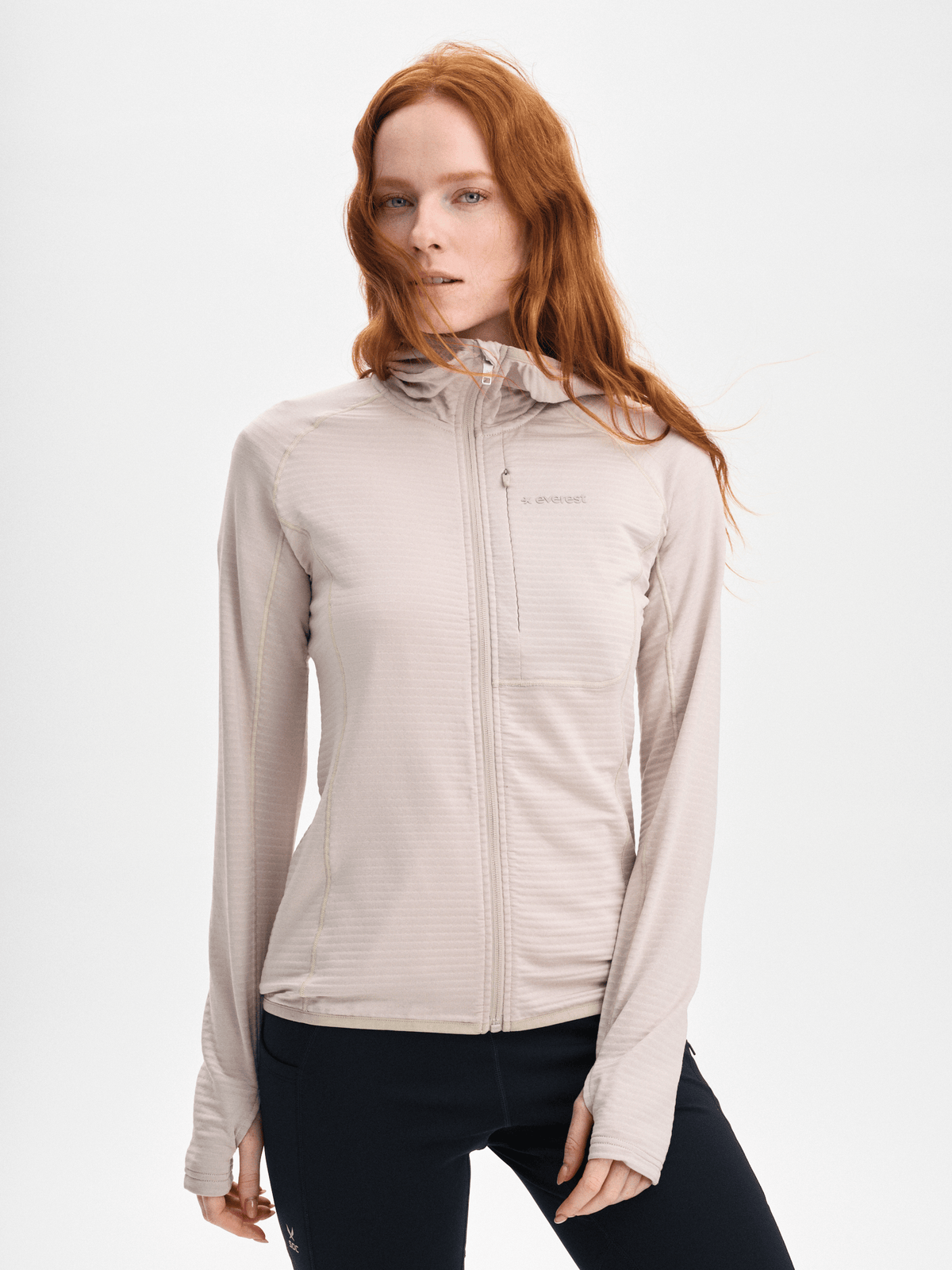 STRUCTURED ZIP HOOD TAUPE GREY Everest Hoodie