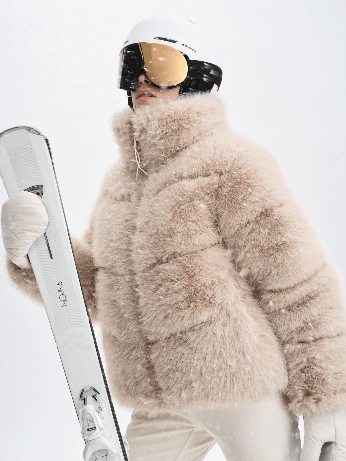 W AMNE JACKET OYSTER BEIGE Everest Padded Jacket