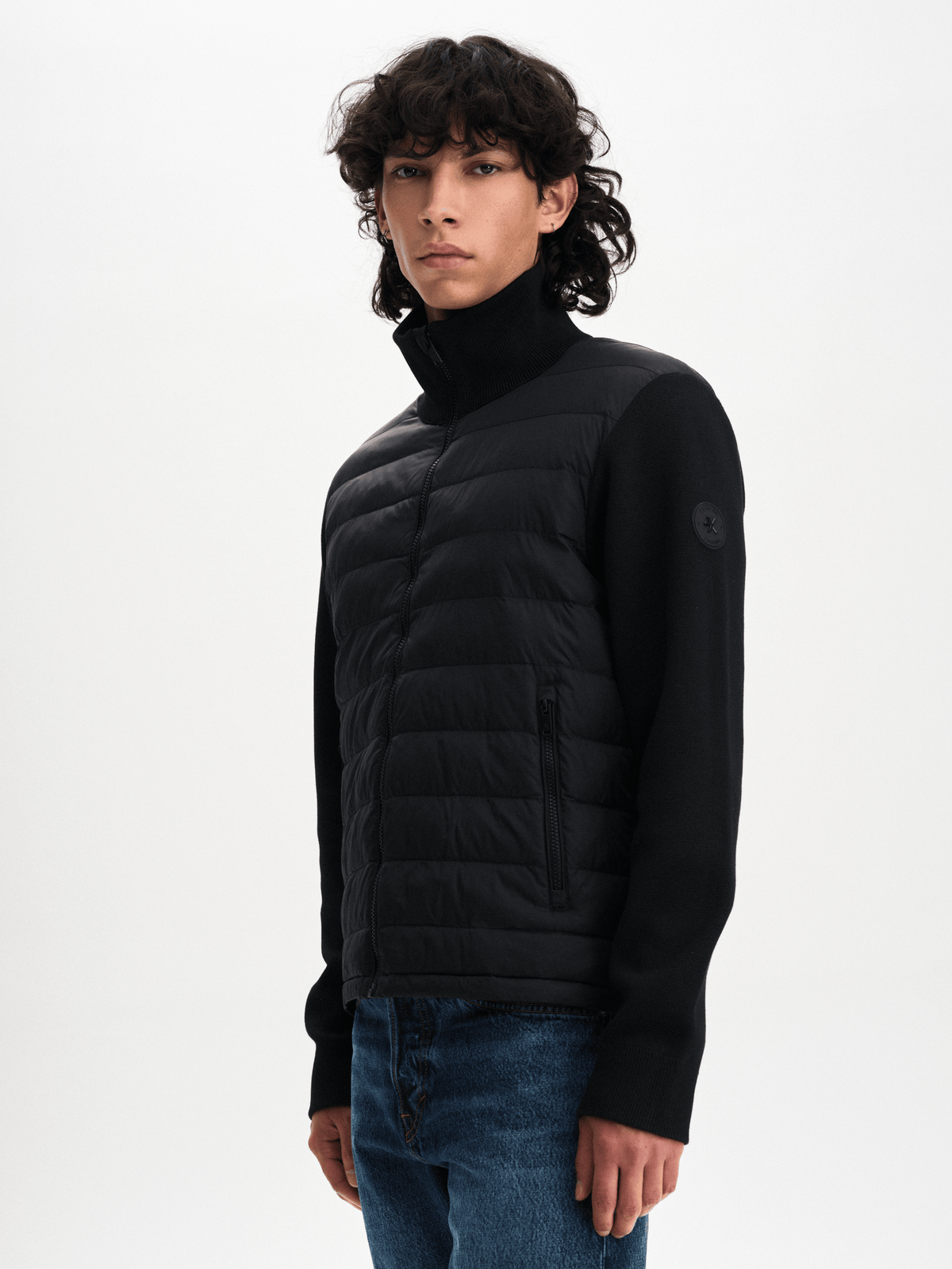 KNITTED HYBRID JACKET BLACK Everest Jacket