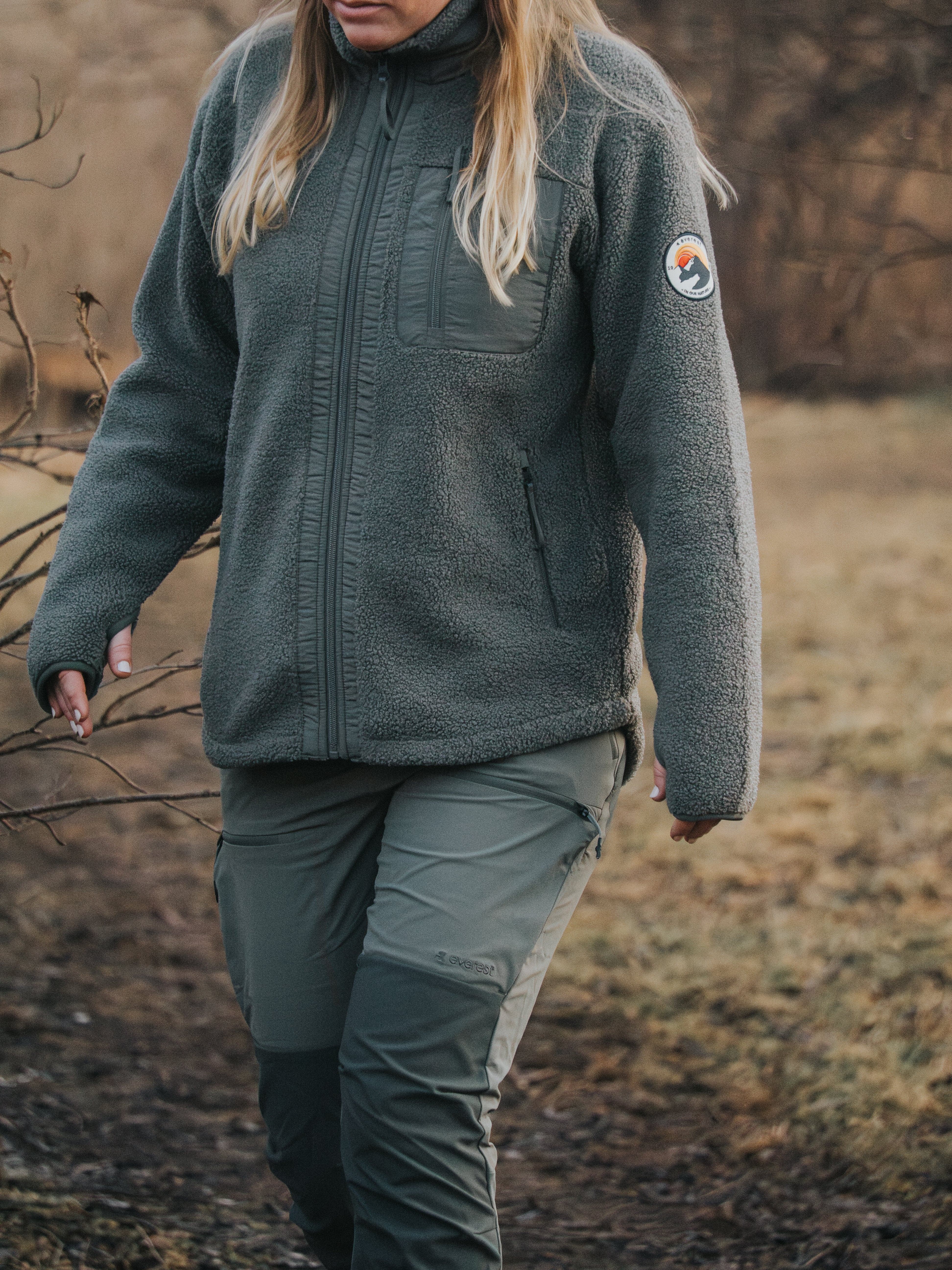 WILA PILE SHIRT KHAKI GREY Everest Pile Fleece