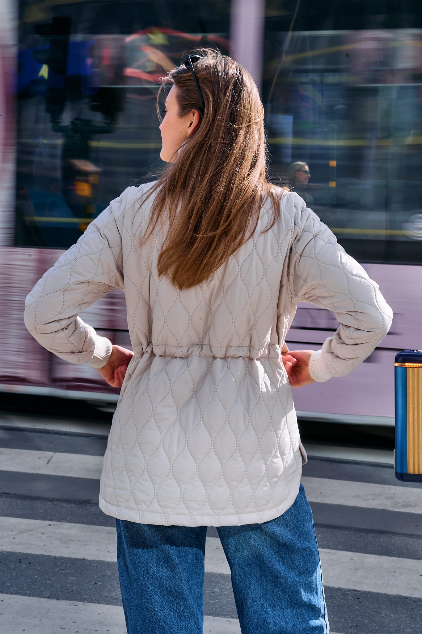 EMORY QUILT JACKET IVORY BEIGE Damen Everest Jacke