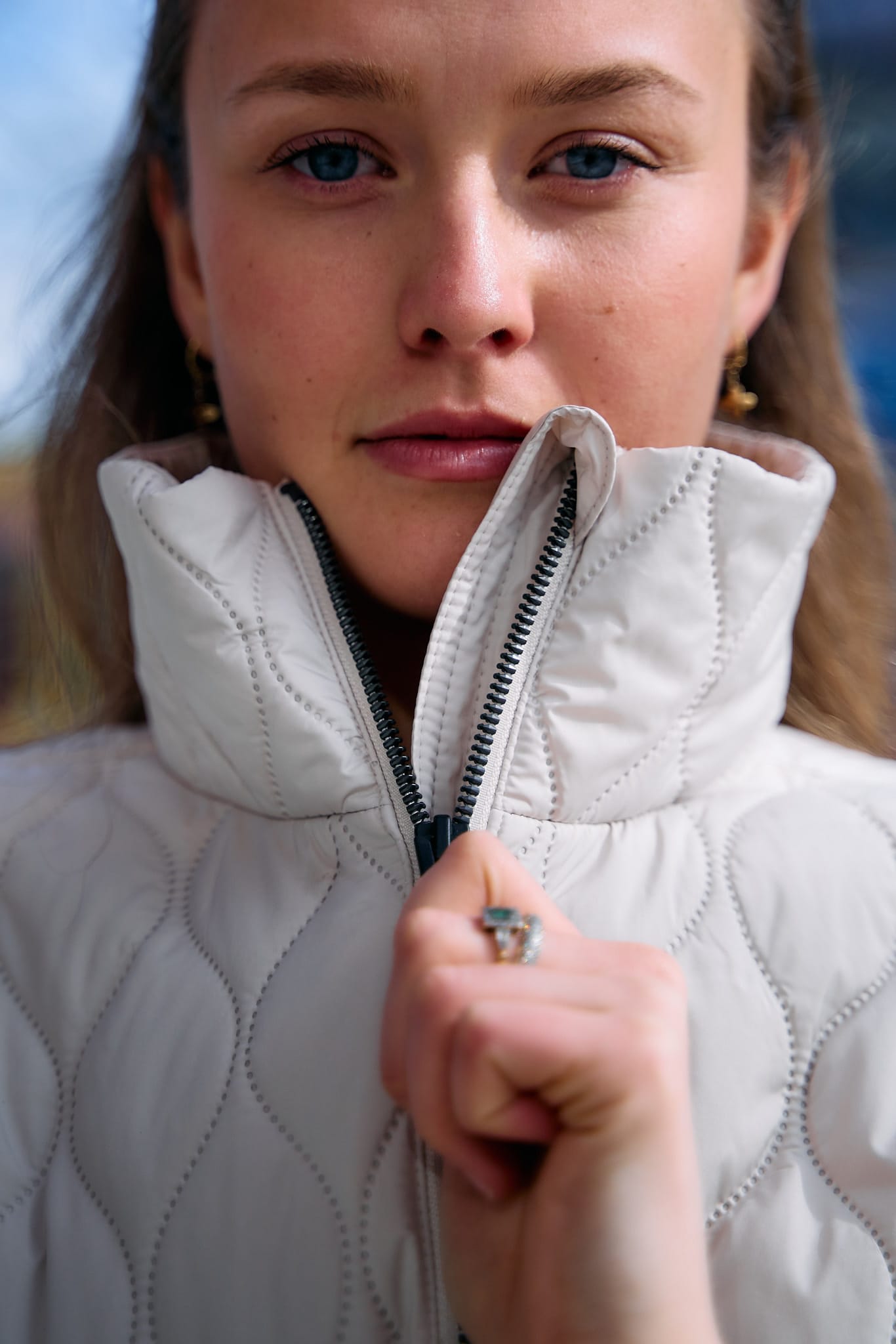 EMORY QUILT JACKET IVORY BEIGE Damen Everest Jacke