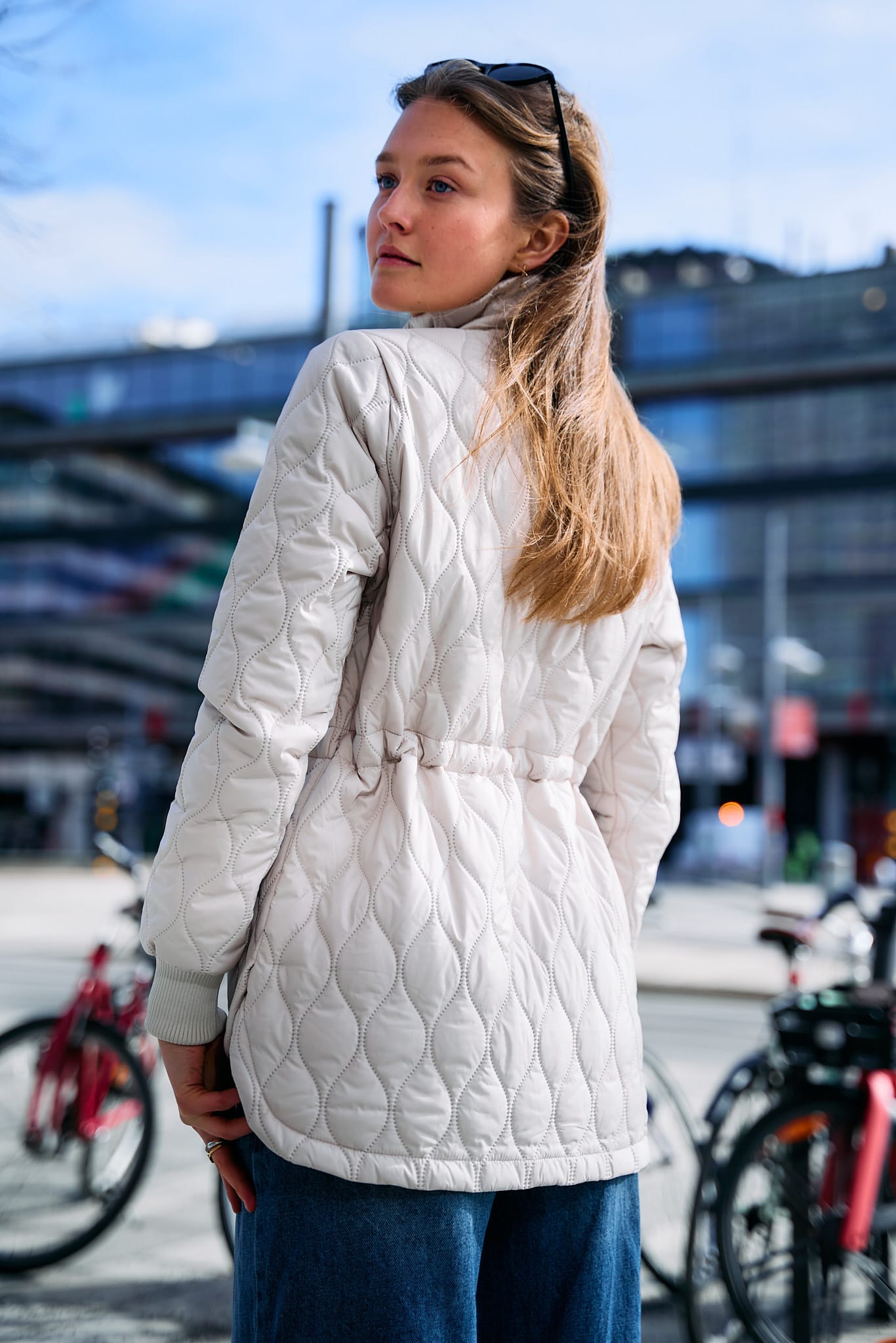 EMORY QUILT JACKET IVORY BEIGE Damen Everest Jacke