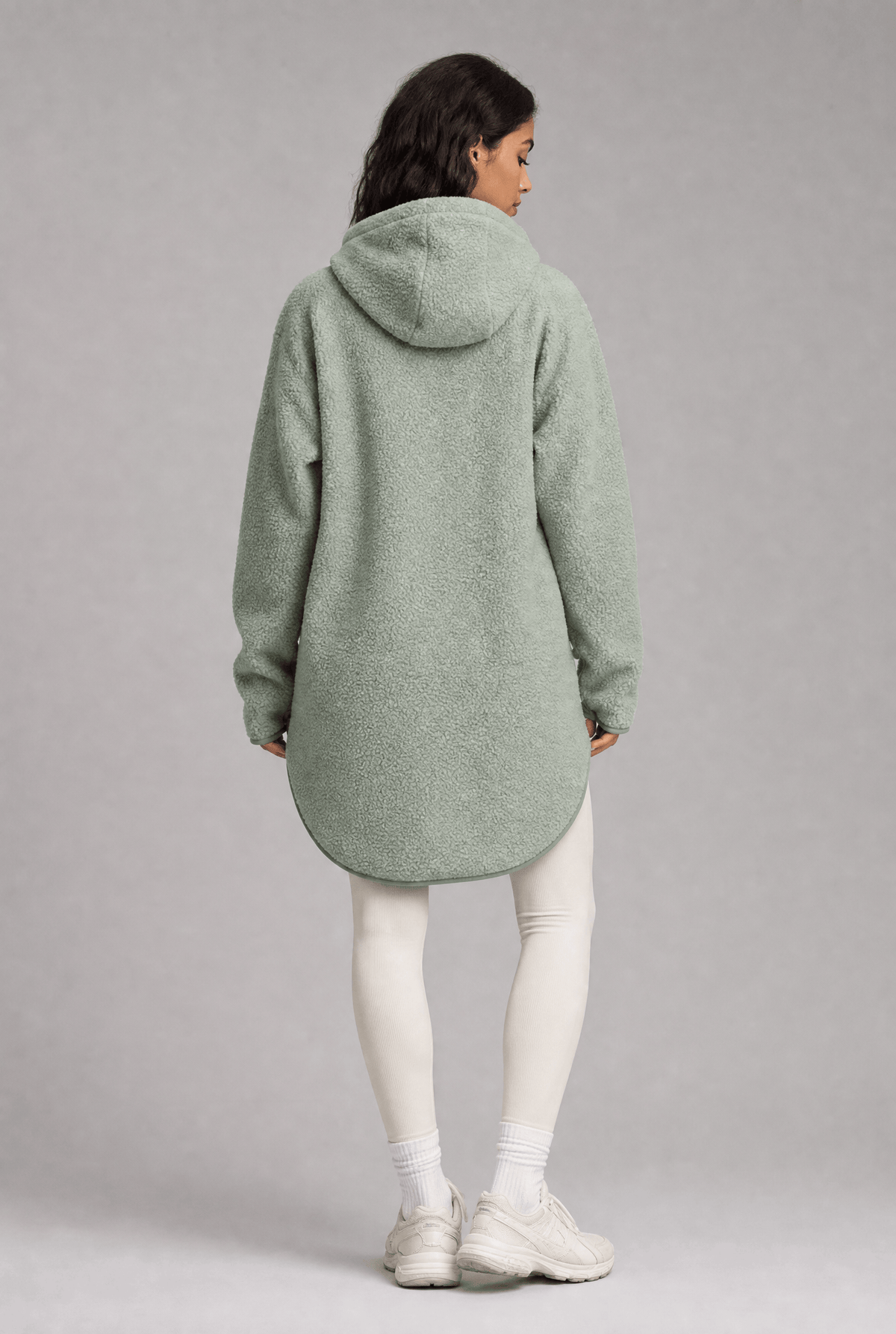 PILE LONG HOOD SAGE MIST Everest Pile Fleece