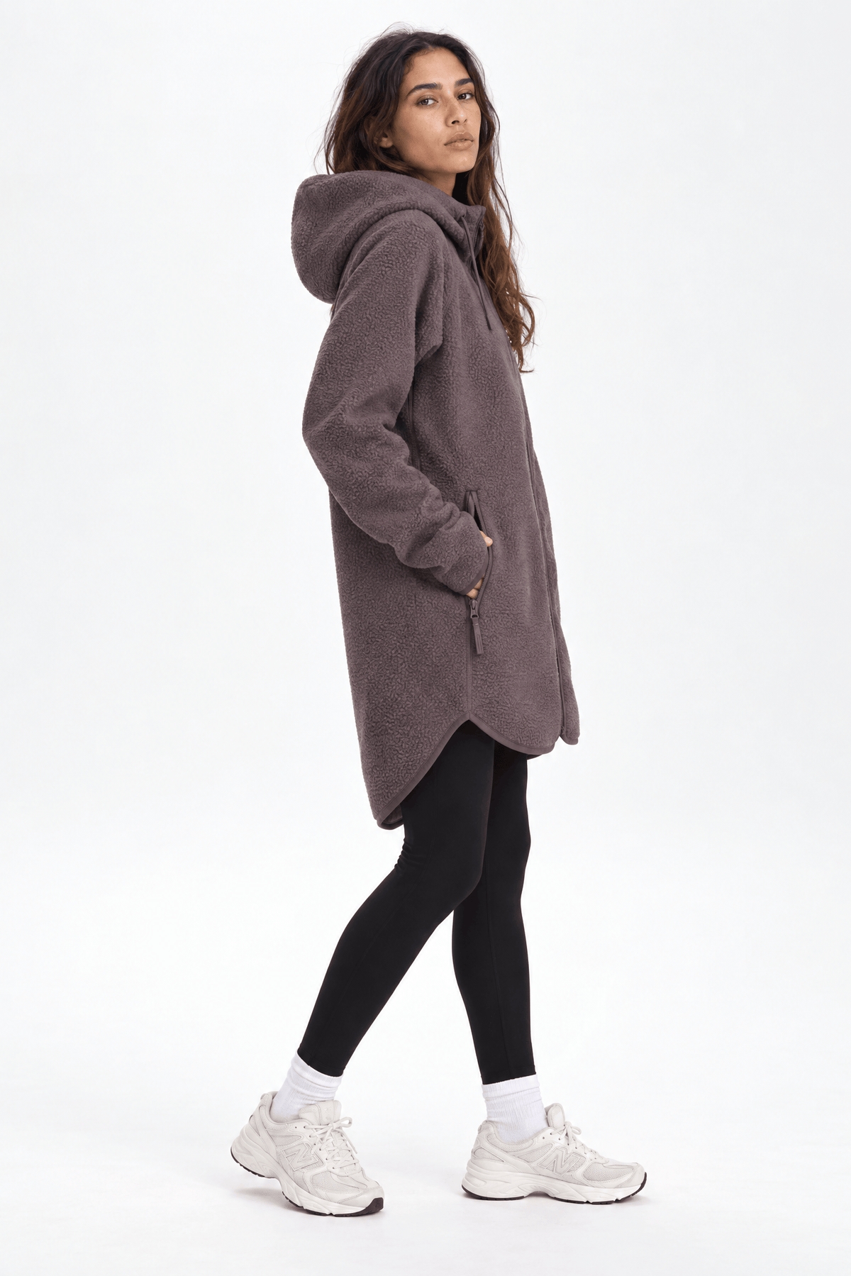 PILE LONG HOOD ASH PURPLE Everest Second Layer