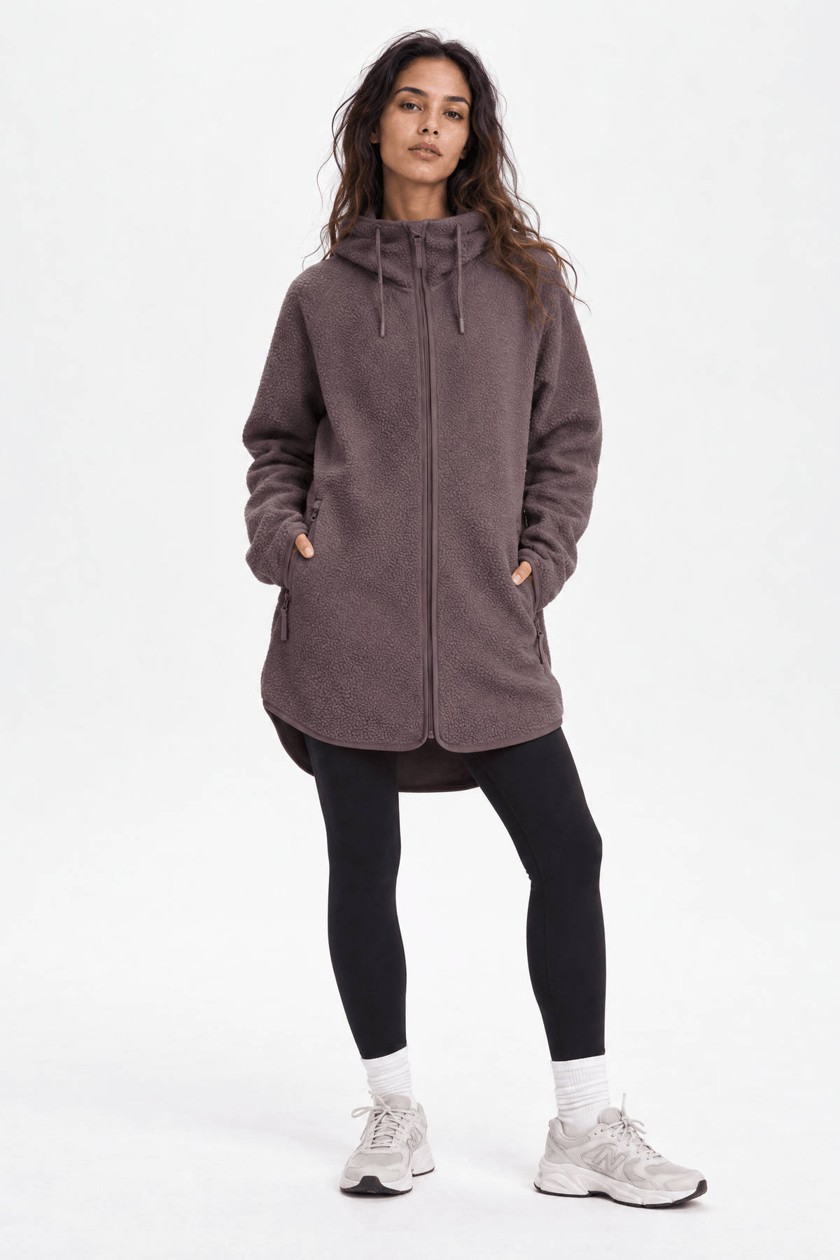 PILE LONG HOOD ASH PURPLE Everest Second Layer