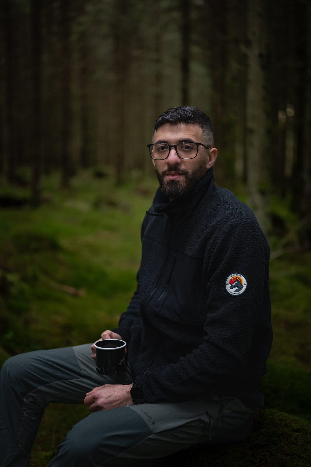 PILE-SHIRT RETRO SCHWARZ Everest Pile Fleece